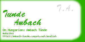 tunde ambach business card